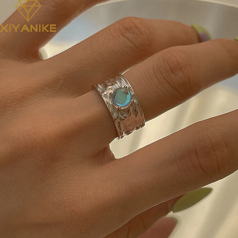 XIYANIKE Irregular Zircon Open Cuff Finger Rings For Men Women Girl New Fashion Trendy Jewelry Gift Party Wedding кольцо женское