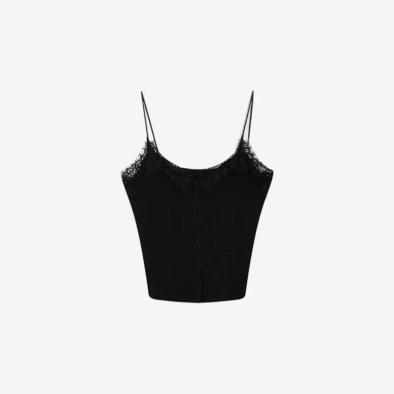 

ALONE SAVOR Autumn Lace Splicing Lightweight Sensation Strap J0 Women's Knitted Top V-ne ort Length Svel Polyeste...