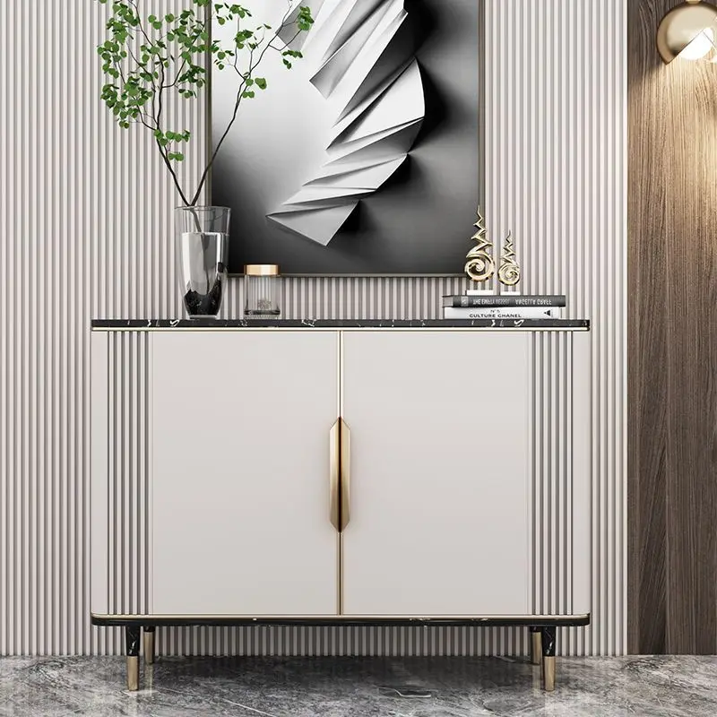 خزانة مدخل فاخرة حديثة وبسيطة جديدة راقية لغرفة المعيشة وخزانة بهو لتزيين الحائط وخزانة جانبية للممر