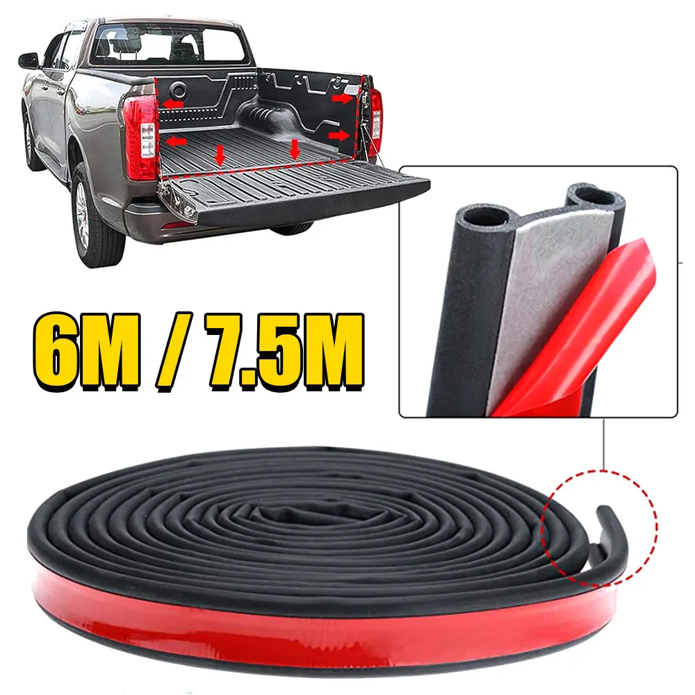 Rubber Weather Seal for Pickup Truck Hoods, Automotive Weather Stripping Double Bulb Tailgate Seal for Pickup Truck Hoods and Sh