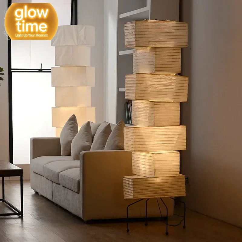 Akari Noguchi Lamp Yong Floor Lamp Japanese Designer LED Rice Paper Lantern Bedside Study Hotel Art Decor Standing Lamp