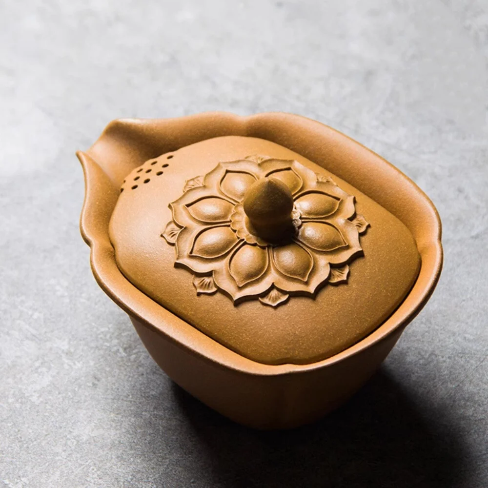 Zisha Teapot Handmade Bowl Lid Vintage Treasure Bottle Teapot Tea Maker