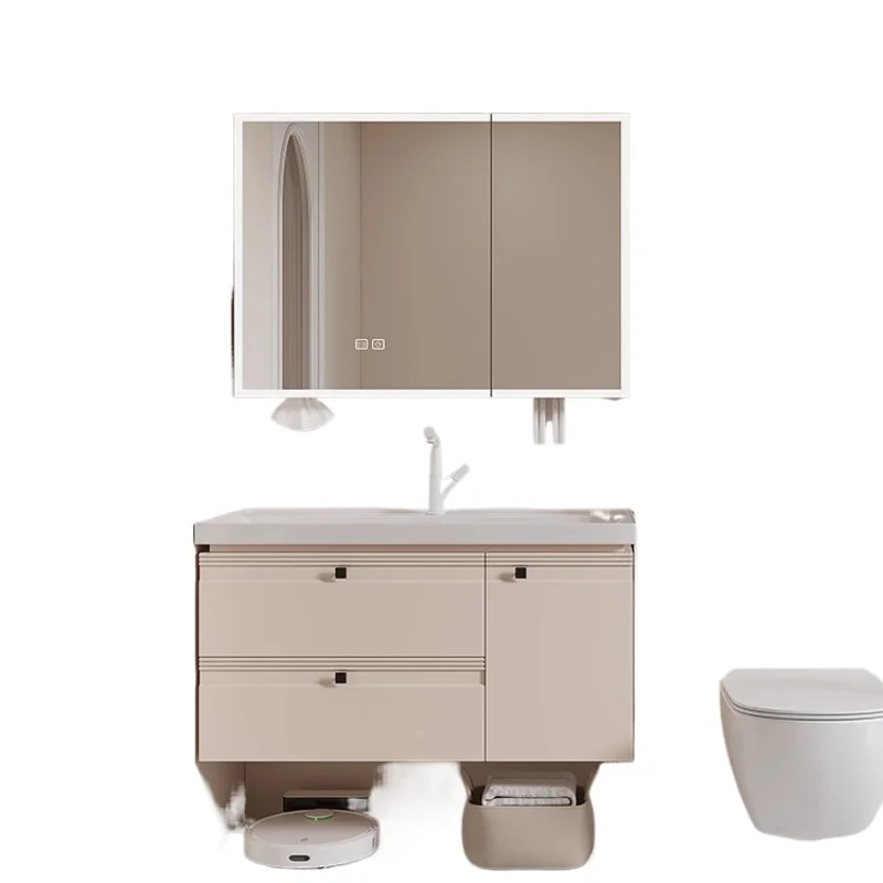 

Modern simple bathroom cabinet ceramic integrated basin toilet washstand makeup wash face
