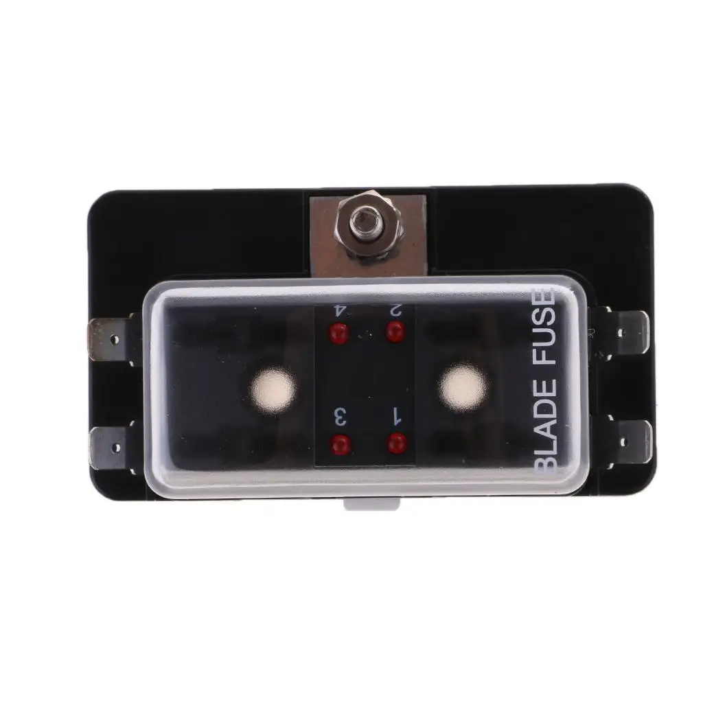 Vehicle 4 Way Waterproof Fuse Box Plastic LED Electrical Test Circuit Breaker Universal Car Parts for Marine Applications