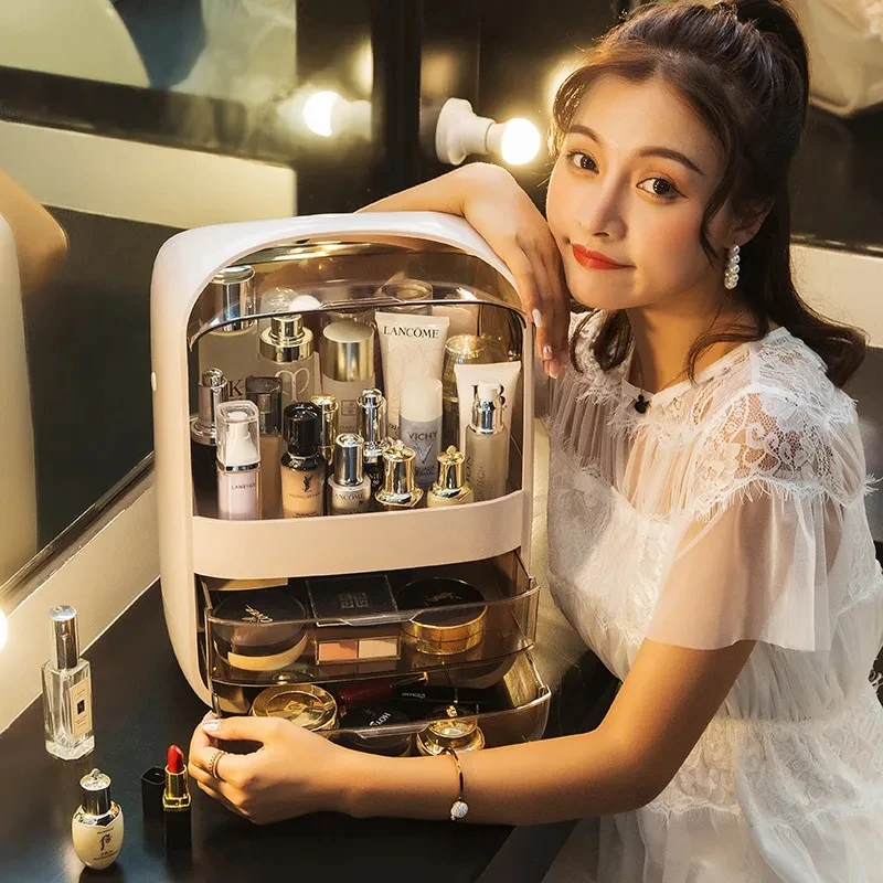 Cosmetic Box Transparent Makeup Jewelry Drawer Home Storage Boxs Multifunctional Travel Cosmetic Organizer