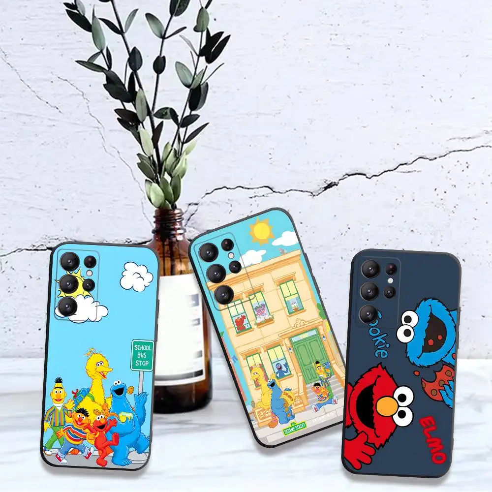 Sesame Street Cartoon Phone Case For Samsung S 24 Fe 25 Ultra Plus 20 Lite 21 30 22 23 24 22 Ultra 5G Fundas