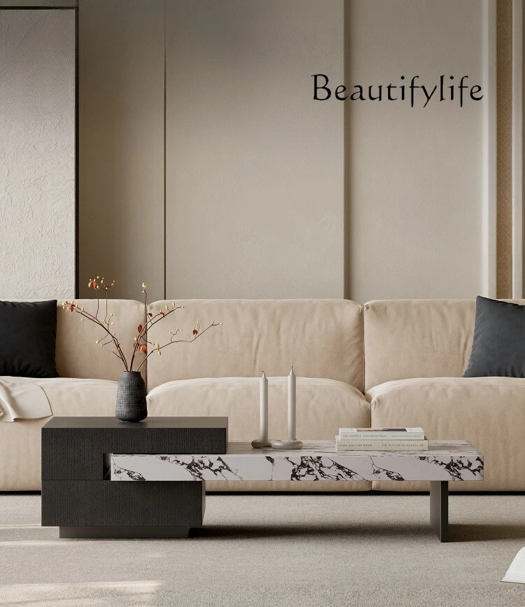 

Rectangle telescopic coffee table living room new modern simple light luxury coffee table living room home