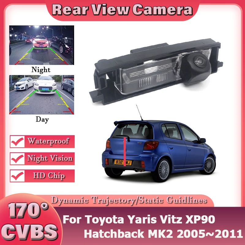 

170 градусов 1080 × 720P Full CCD HD автомобильная камера заднего вида для Toyota Yaris Vitz XP90 Hatchback MK2 2005 ~ 2011 автомобильная парковочная камера