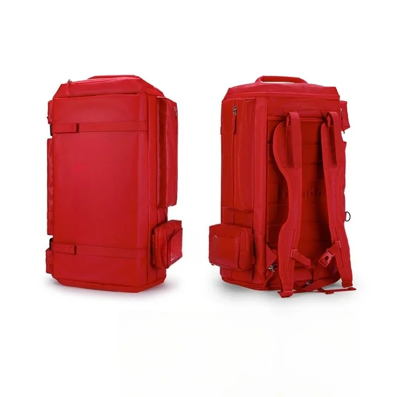 Multifunctional sports bag Multi-warehouse partition skiing fitness anti-splashing hand carry backpack, red TPU