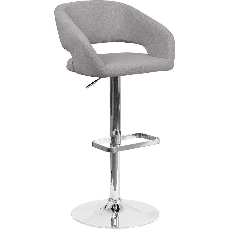 

Erik Comfortable & Stylish Contemporary Barstool with Rounded Mid-Back and Foot Rest, Adjustable Height