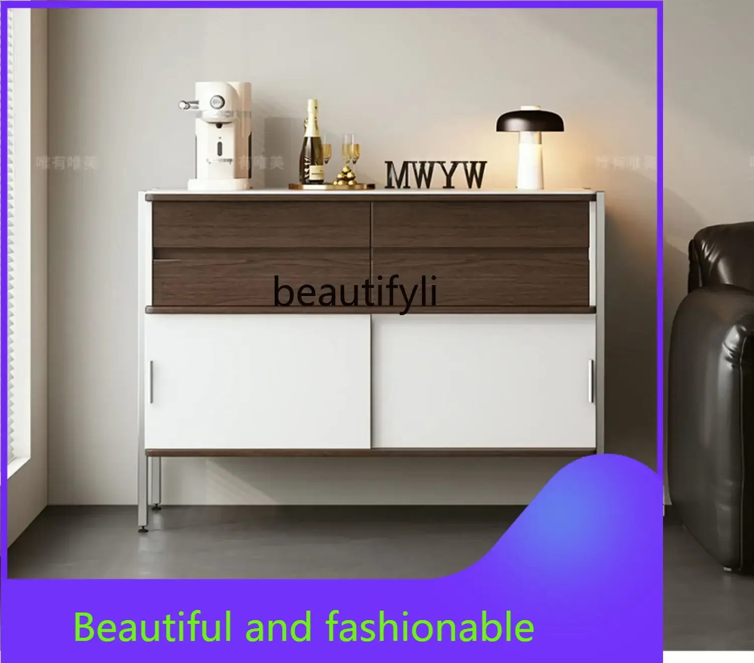 xzmedieval style dining side, low cabinet retro tea, combination module, storage and storage, bucket cabinet water bar