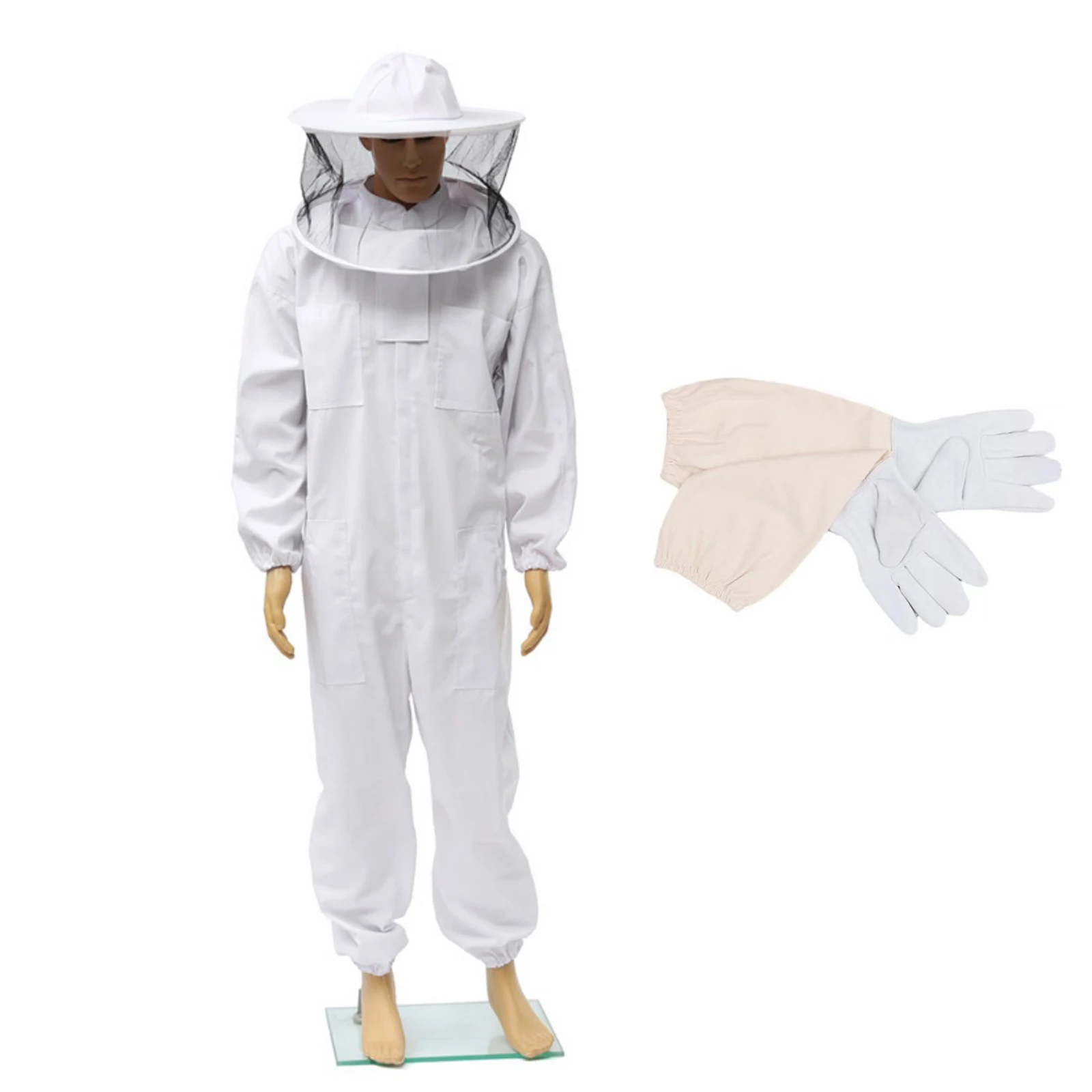 

Professional Full Body Beekeeping Clothes Apicultura Clothes Beekeeper Costume With Veil Hood Hat And Gloves Farm Safety Outfit