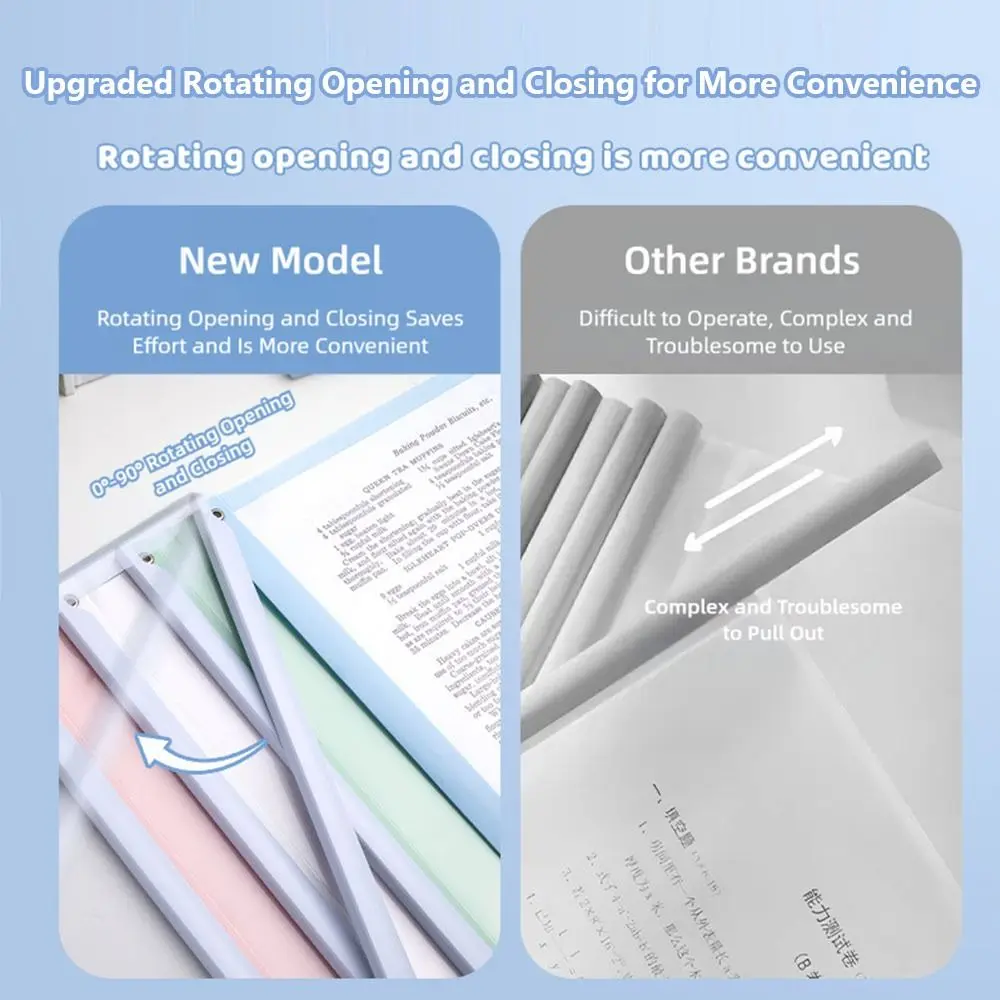 Simple A4 File Folder Morandi Color Side Opening Rotating Rod Folder Rotating Rod Side Opening Folder Students