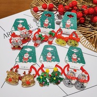 Christmas hair tie, cute cartoon hair tie, bell, reindeer girl headwear, Santa Claus rubber band, no damage to hair