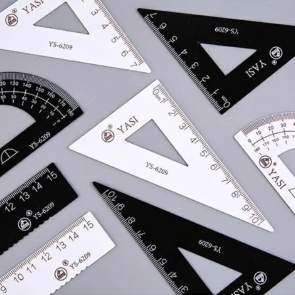 4Pcs Portable Multifunctional Metal Drafting Set With Storage Box Protractor Set Ruler Math Sets Drawing Tool Office School