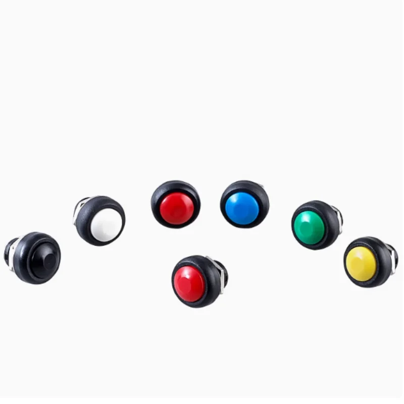 

10Pack Black red white yellow green blue Mini Round Toggle Switch 12mm Momentary Push button Switch Sales