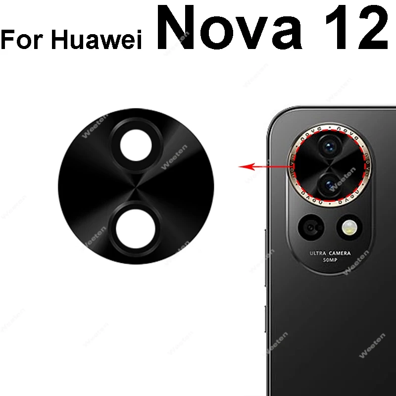 Rear Camera Lens Glass For Huawei Nova 12 Pro Ultra Lite Back Camera Glass Lens with Sticker Replacement Repair Parts