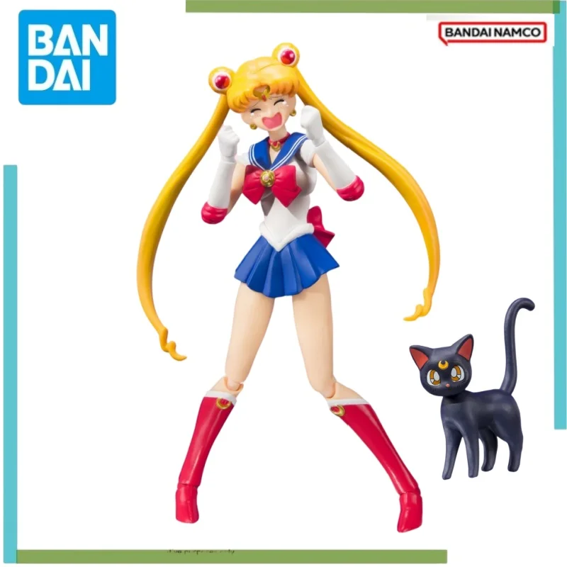 Bandai Original Anime Model Action Figure Sailor Moon SHF Tsukino Usagi Toys For Kids Christmas Gift Collectible Model Ornaments