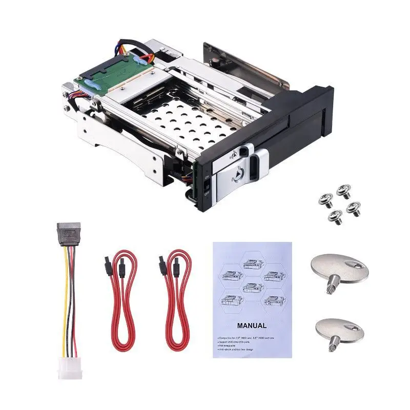 

Uneatop ST7226 5.25in SATA Hot-swap Dual Bay SSD HDD Mobile Rack for 2.5+3.5in HDD