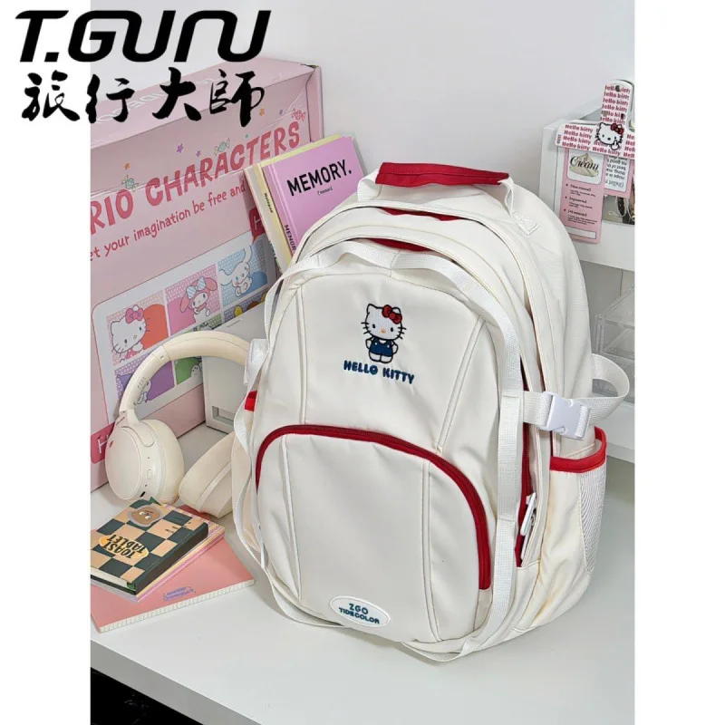 Kawaii Casual Backpack Cartoon Kt Cat Cinnamoroll Student Large Capacity Attend Class Bag Jk Style Versatile Backpack Girl Gift