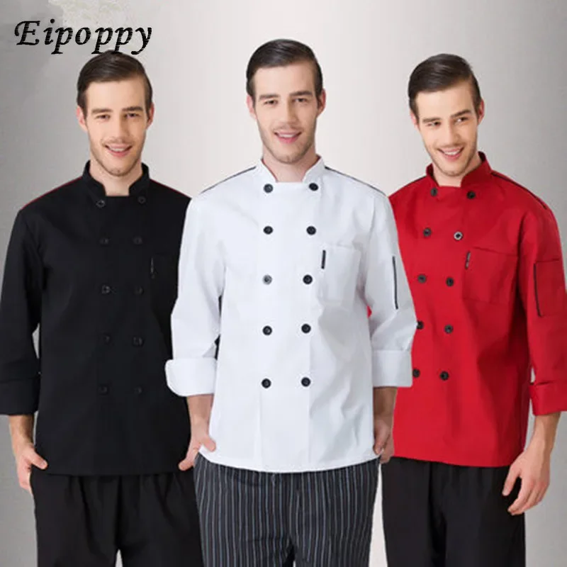 New Autumn Winter Food Service Kitchen Chef Jackets Uniform Long Sleeve Hotel Cook Workwear Clothes Restaurant Chief Clothes