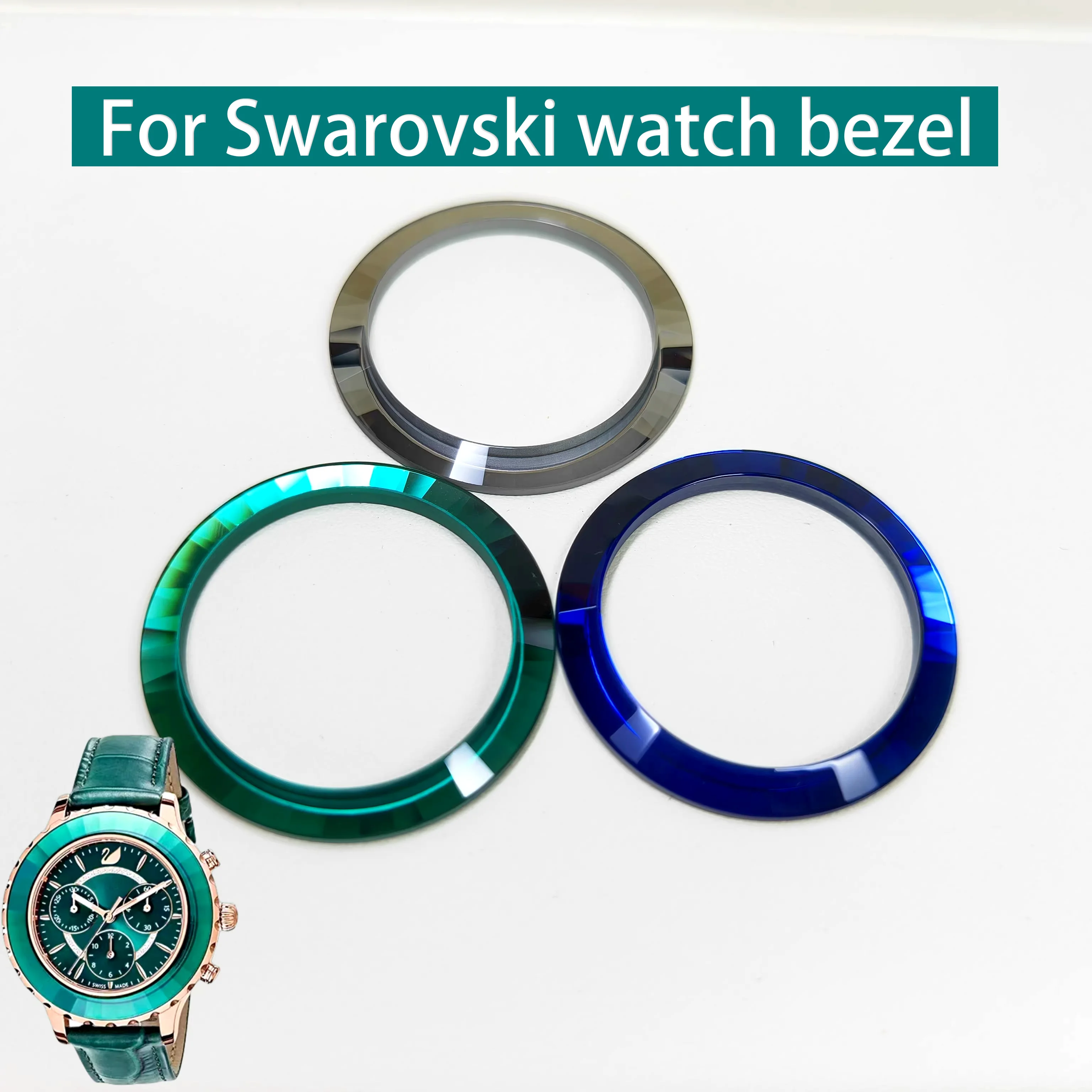 Pink Watch Bezel Insert For Swarovski Glass Ring Mouth Crystal Glass Outer Ring Case Bezel Ring Colorful Decorative part