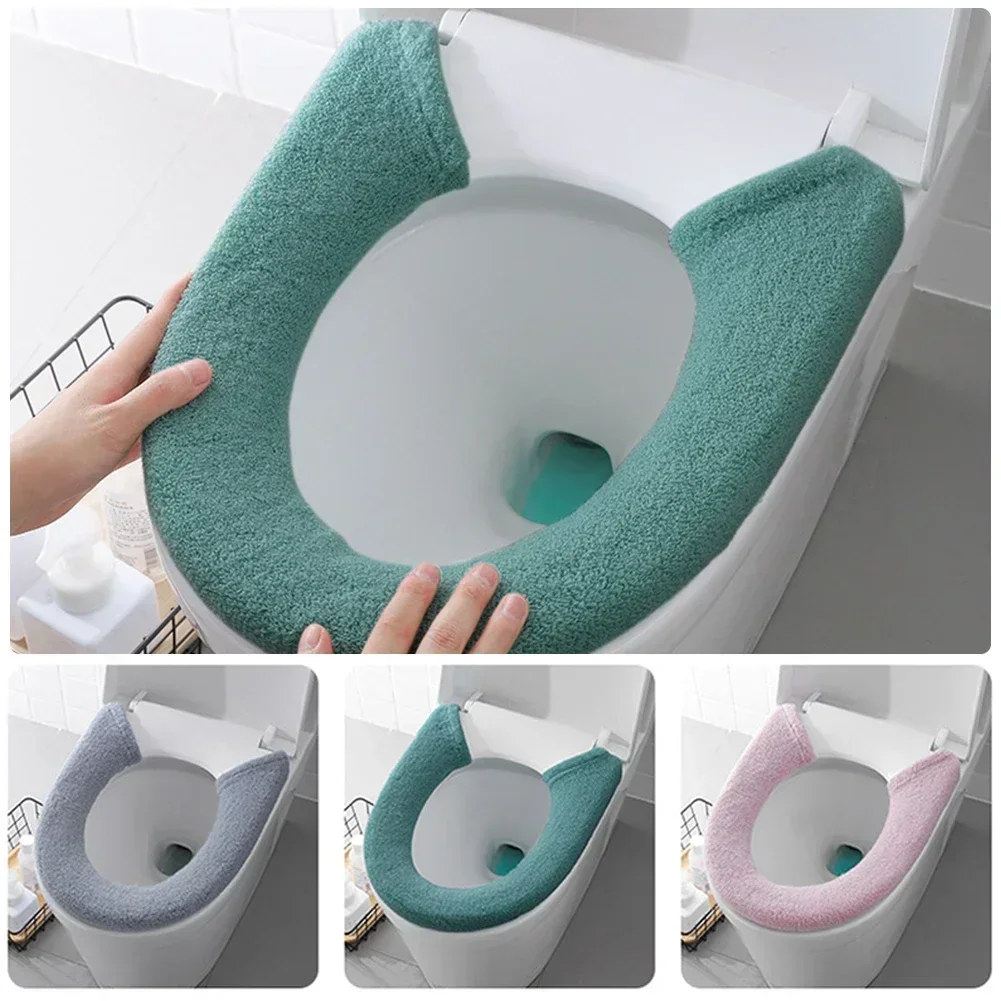 Bathroom Toilet Seat Thickened Toilet Washable Soft Warmer Mat Cover Pad Closestool Mat Seat Case Toilet Lid Accessories