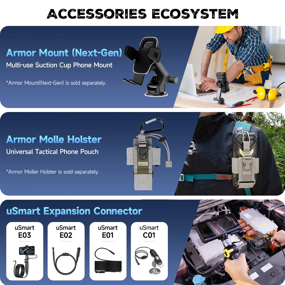 Ulefone Armor 34 25500mAh Rugged Phone 5G AI Smartphone Android 15 Up to 32GB+512GB 64MP Night Camera 6.95" 120Hz Display NFC