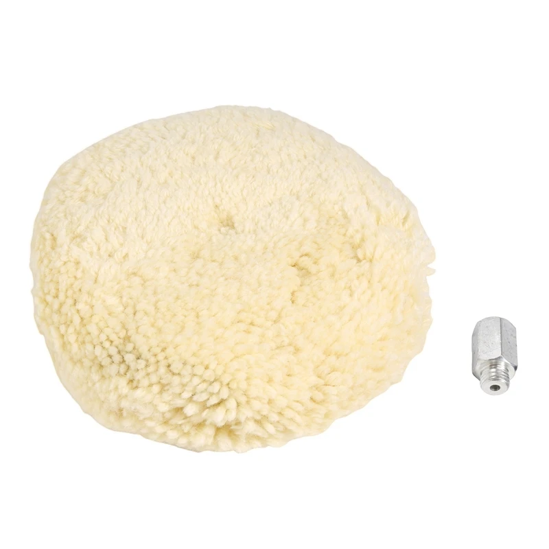 ABYL 7 Inch Double Sided Wool Polishing Pad Buffing Pad with 5/8 Inch Bolt Wool (Pack of 1)