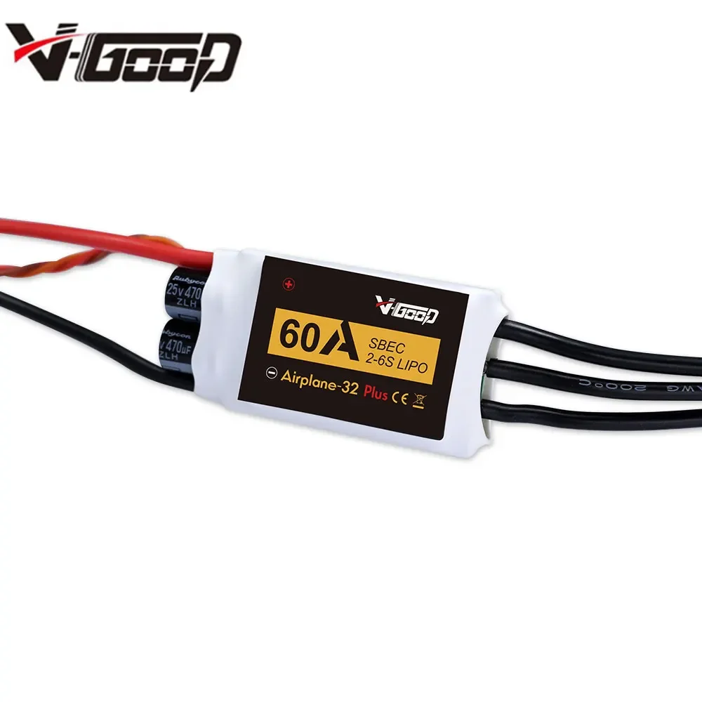 VGOOD Brushless ESC 6A/ 15A / 20A / 30A / 40A / 60A / 80A / 100A /120A/150A 2-6S 32-Bit W/ 1.5A SBEC for RC Airplane Accessories