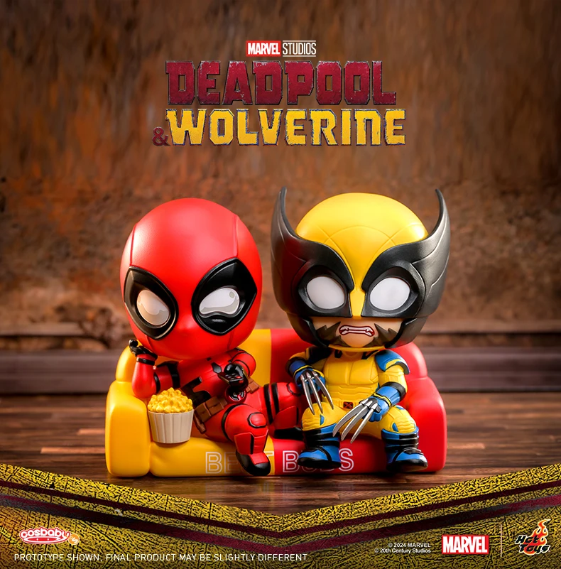 Authentic Hot Toys Deadpool & Wolverine Masked Cosbaby Bobble-Head Collectible Figure Exclusive Christmas Gifts