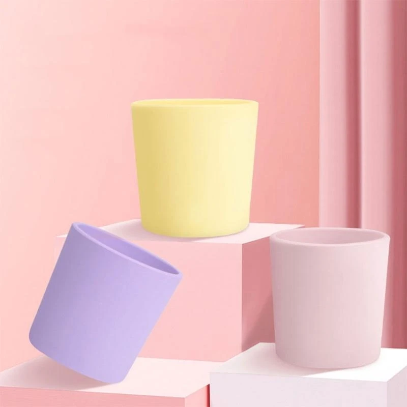 

J15U Детская обучающая чашка для питья, не содержащая BPA, термостойкая силиконовая чашка для закусок, кружка для воды, посуда