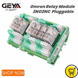 GEYA 2NG2R Series 2 4 8 16 Channel Relay Module 2NO 2NC DPDT PLC RELAY Interface 12V 24V AC/DC High Quality