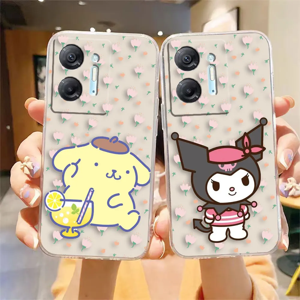 Clear Phone Case For Infinix HOT 9 10 11 12 12i 20 20s 30 30i POVA 3 4 PRO PLAY Case Funda Shell Melody Kuromi Little Twin Stars