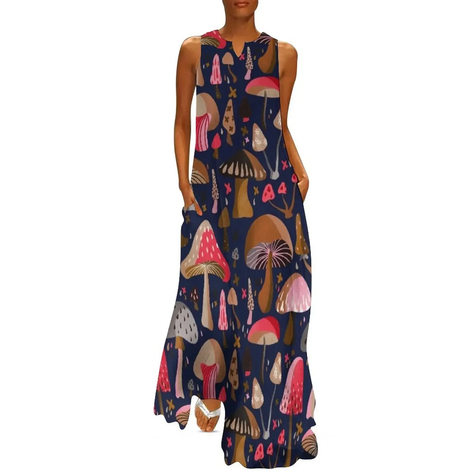 

Mushroom Collection – Navy Long Dress women clothes Dress woman Dresses gala clothes Dress