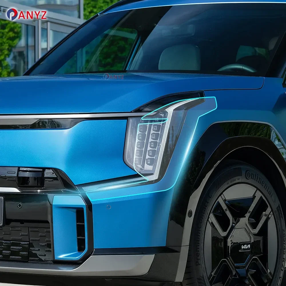 

For KIA EV9 GT-Line 2023 2024 Car Headlight Rearview Paint Protection Film PreCut TPU PPF B C Pillar Bumper Part Anti-scratch