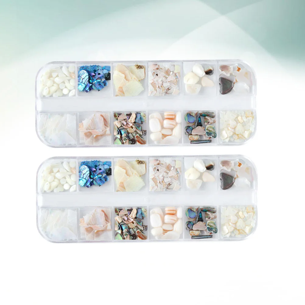 

2 set Natural Shell Flake Decor, Premium Manicure Accessories For Women, Diy Nail Art Design, Fashion Nail Ornament, Elegant