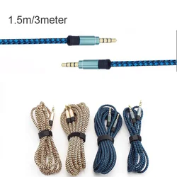 3/1.5m 3.5mm z męskiego na męskie stereo 4-biegunowy przewód przewód AUX przewód przyłączeniowy przedłużający głośnik Audio do słuchawek samochodowy odtwarzacz na żywo