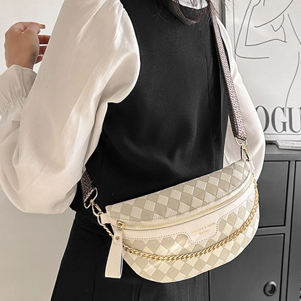 Women Chese Bag Casual Banana Bag Chain Cross Body Bag Ladies Handbags Female Sling Waist Pack Half Moon Belt Bag Fanny Pack New