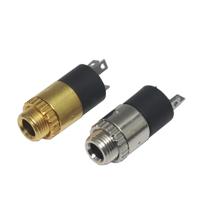 【20-5PCS】 3.5MM Cylindrical Socket PJ-392 Stereo Female Socket Jack With Screw 3.5 Audio Video Headphone Connector PJ392 GOLD
