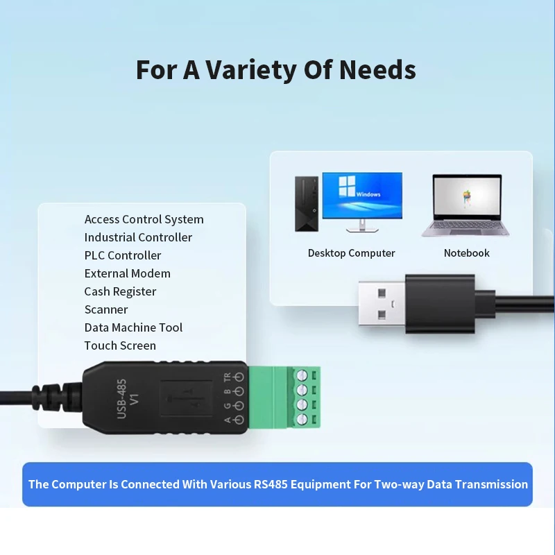 وحدة اتصالات محول مسلسل USB صناعي إلى 485 CH340 PLC وحدة تحكم IO التسلسلية تدعم Win xp/7/Vista/8/10/11