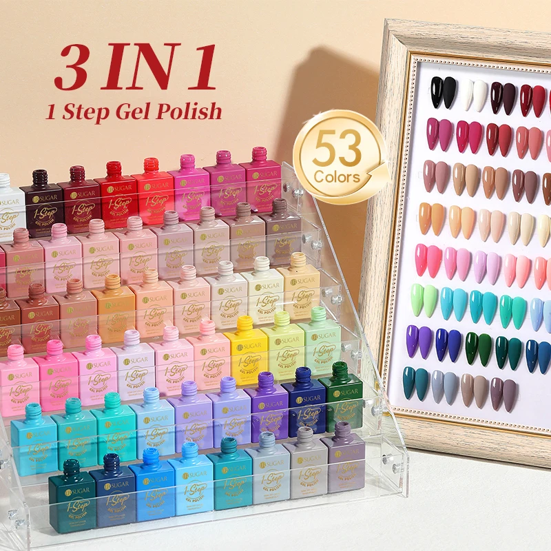UR SUGAR 15ml 1-step Nail Gel Polish No Need Base Top Coat Pink Purple Blue Macaron Series UV Gel Nail Semi Permanent Soak Off