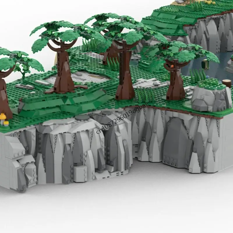 New 15425Pcs Famous Botw Game Series Great Plateau Pond Moc Street View Model Custom Puzzle Diy Creative Ideas Kids Toys Gifts