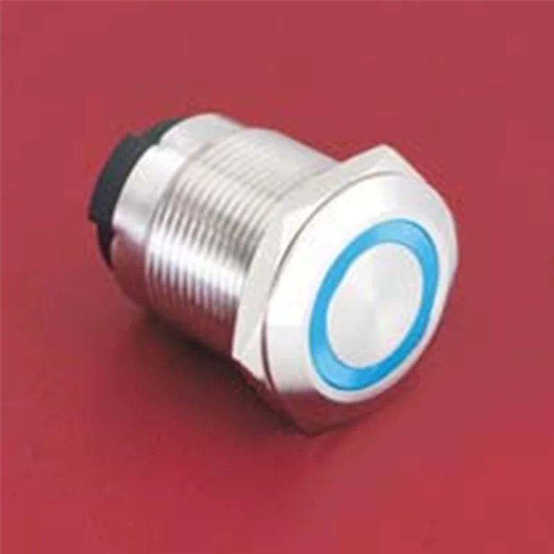 Stainless button High quality IP65 Latching/momentary 19mm Convex and concave YELLOW/RED/BULE/GREEN LED