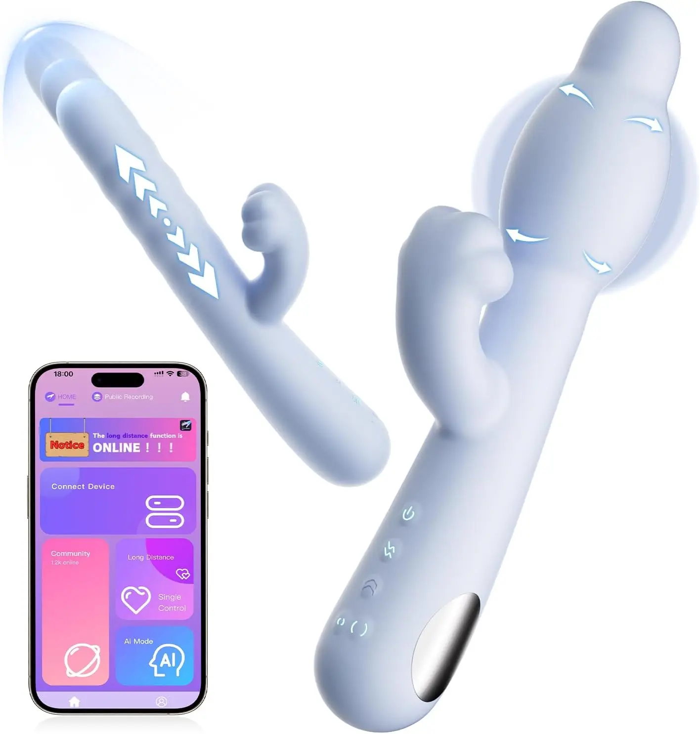G Spot ألعاب جنسية هزازة للنساء، جهاز تدليك هزاز للتحكم في التطبيق لتحفيز البظر الشرجي الأنثوي، لعبة جنسية 3 في 1 مع 2 Inf