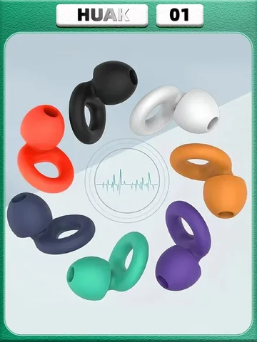 HUAK Quiet Ear Plugs for Sleep,Swim, Work– Super Soft, Reusable Hearing Protection for Noise Reduction  8 Ear Tips in XS/S/M/L