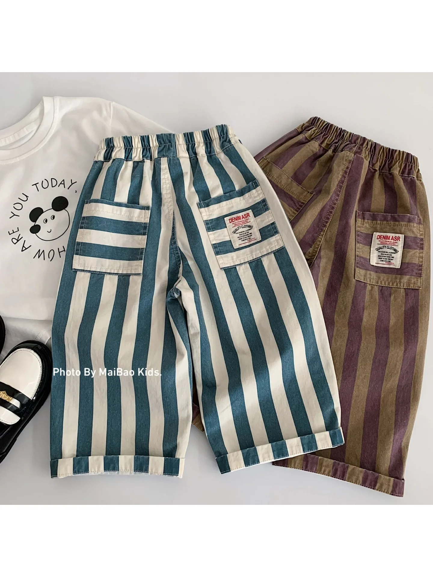 Children Clothes Kids Casual Loose Pants Spring and Autumn 2026 New Style Boys Casual Striped Simple Kids Casual Pants