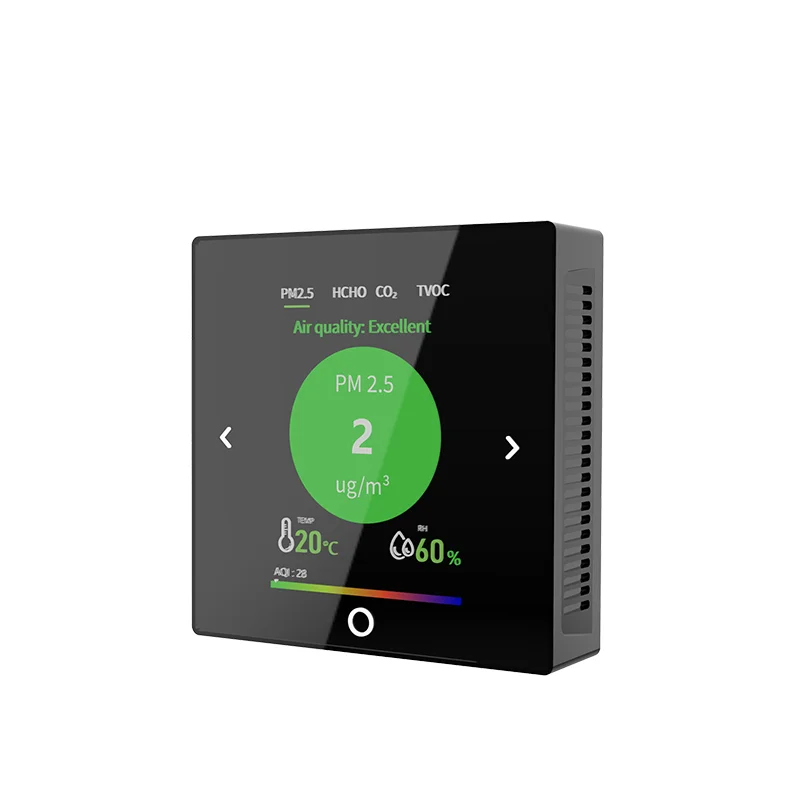 6-in-1 Smart Indoor Air Quality Monitor FS11006DC,Co2,Pm2.5,Hcho,Tvoc,Temp & Humidity, Wifi/RS485
