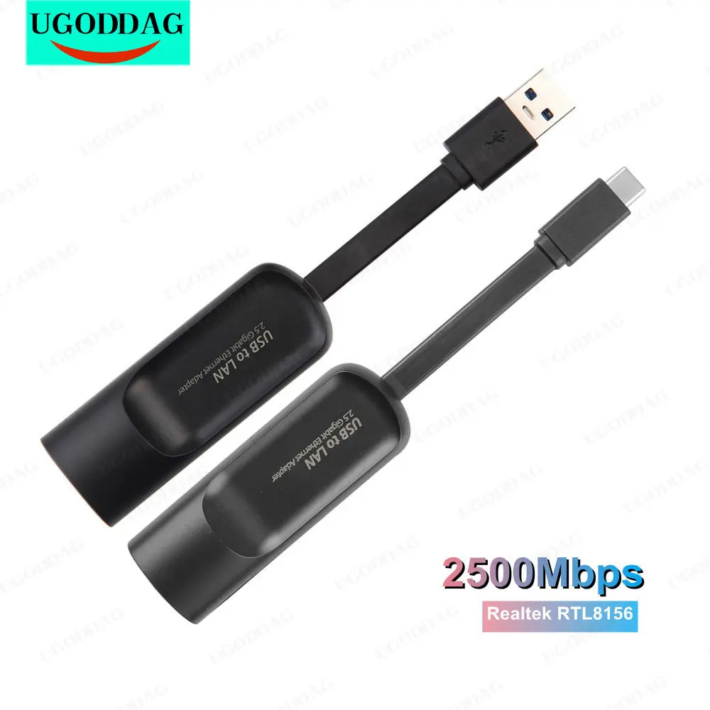 2500Mbps Ethernet Adapter 2.5 Gigabit USB Type C to RJ45 Lan Wired Ethernet Gigabit Adapter Network Card for MacBook iPad Pro