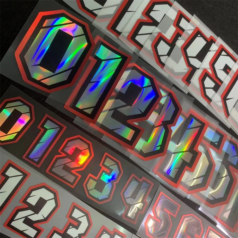 Racing Numbers Decorative Stickers Car Racing Motorcycle Head Stickers DIY Reflective Waterproof Sticker 0123456789 Decals Refit